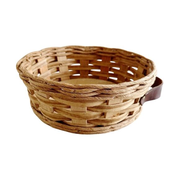 Pyrex Wicker Woven Basket Round Casserole Dish Holder with Handles 2 QT - Picture 2 of 8
